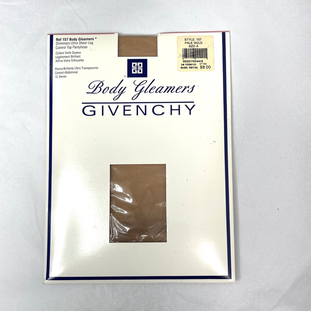 Vintage Givenchy Body Gleamers pantyhose Size A pale gold Shimmery Control Top